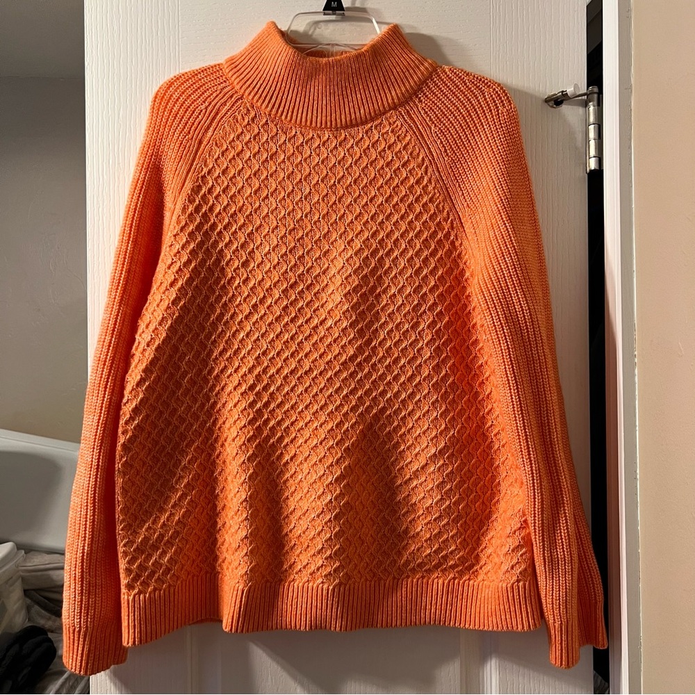 *NWT* Talbots Orange Chunky Knit Sweater Women’s Size XL